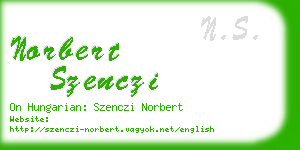 norbert szenczi business card